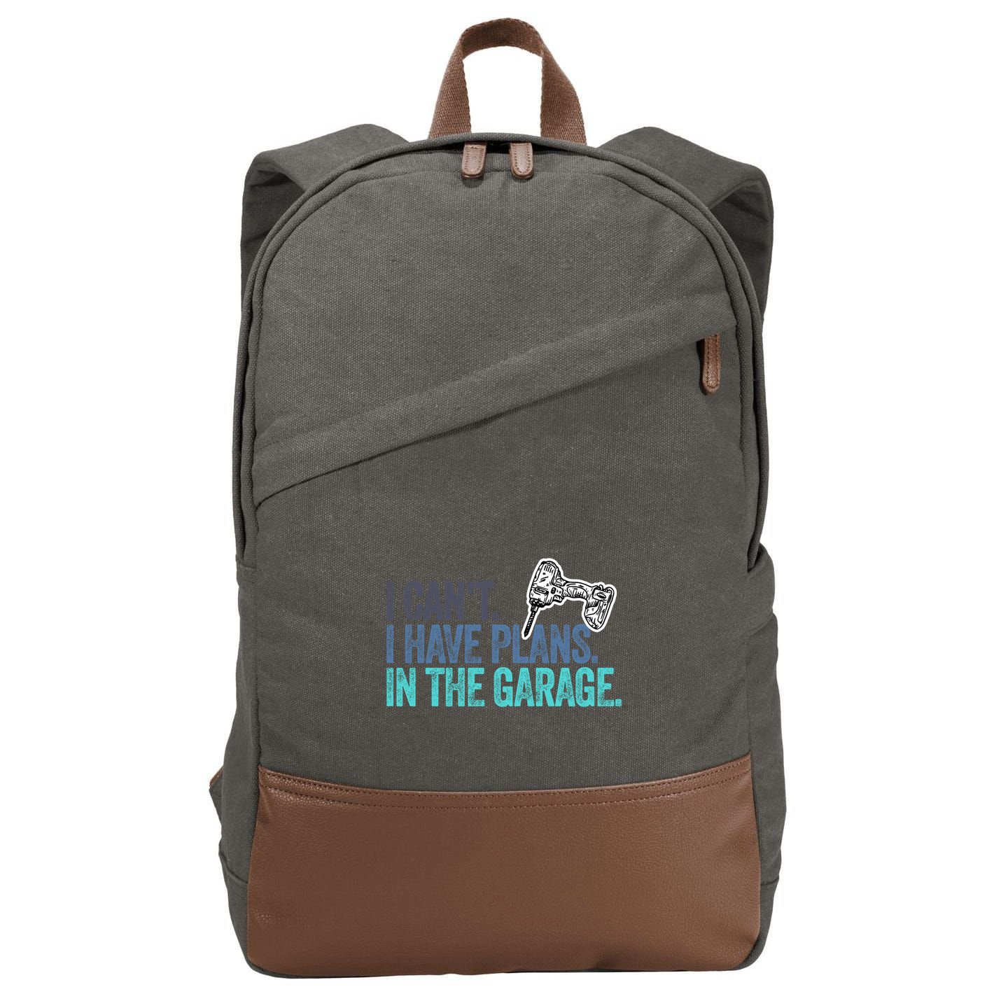 I Can't I Have Plans In The Garage Gift Mechanic Car Engine Funny Gift Cotton Canvas Backpack