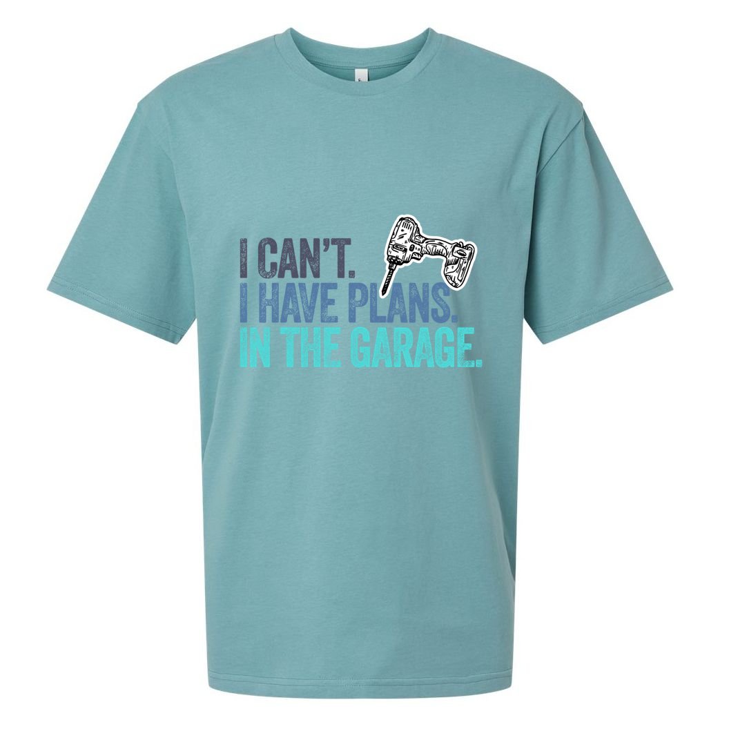 I Can't I Have Plans In The Garage Gift Mechanic Car Engine Funny Gift Sueded Cloud Jersey T-Shirt