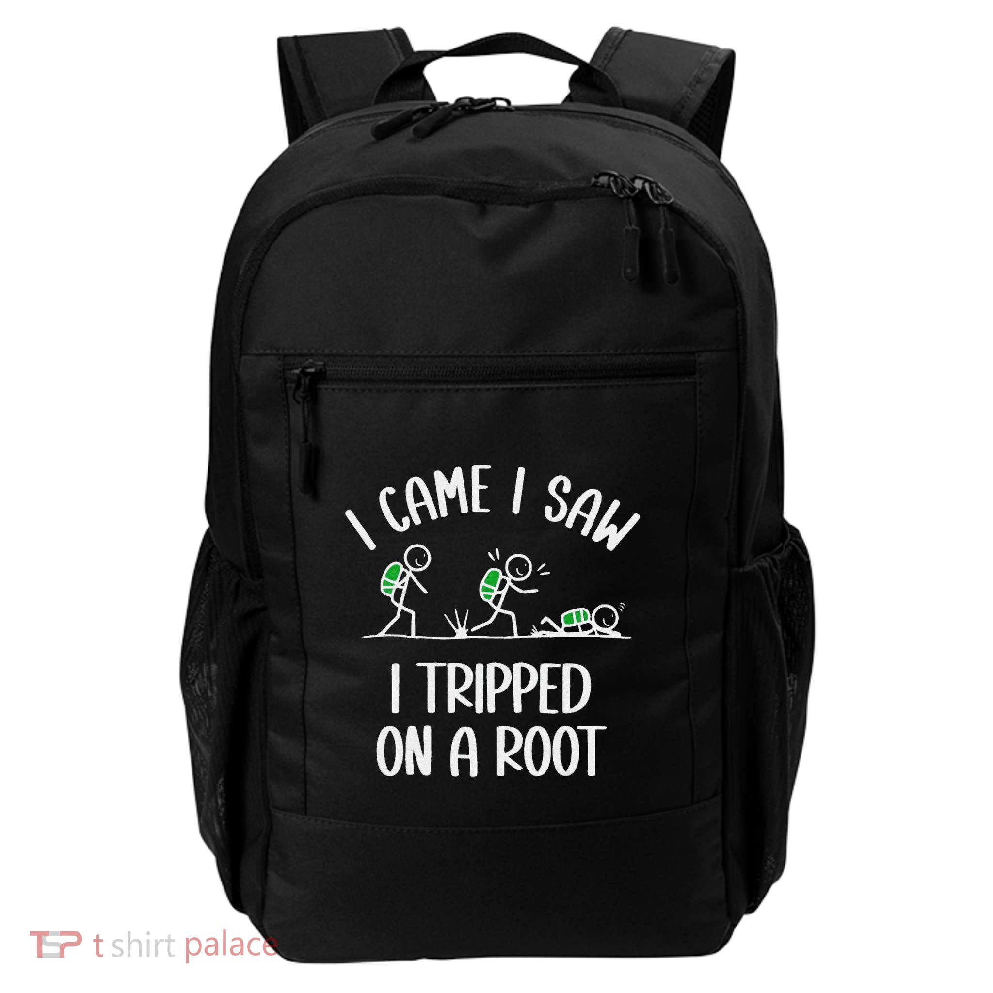 I Came I Saw I Tripped On A Rock Stick Figure Daily Commute Backpack