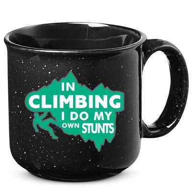 In Climbing I Do My Own Stunts Climbing Mountain Climbing Gift 15oz Campfire Ceramic Mug