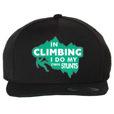 In Climbing I Do My Own Stunts Climbing Mountain Climbing Gift Wool Snapback Cap