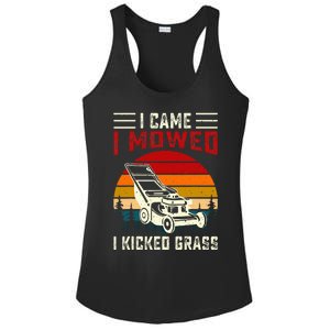 I Came I Mowed I Kicked Grass Ladies PosiCharge Competitor Racerback Tank