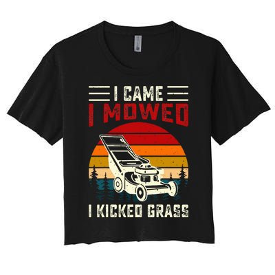 I Came I Mowed I Kicked Grass Women's Crop Top Tee