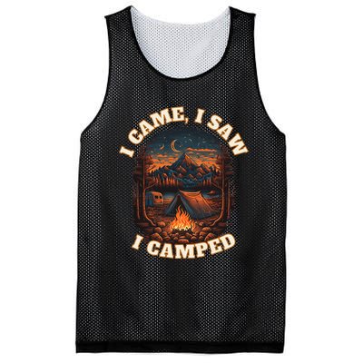 I Came I Saw I Camped. Camping Outdoor Sports Lovers Gift Mesh Reversible Basketball Jersey Tank