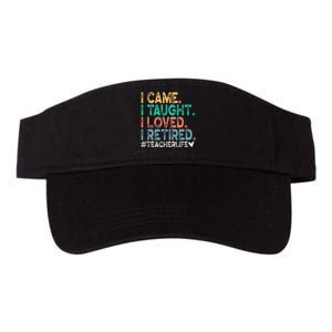 I Came I Taught I Loved I Retired Funny Teacher Valucap Bio-Washed Visor