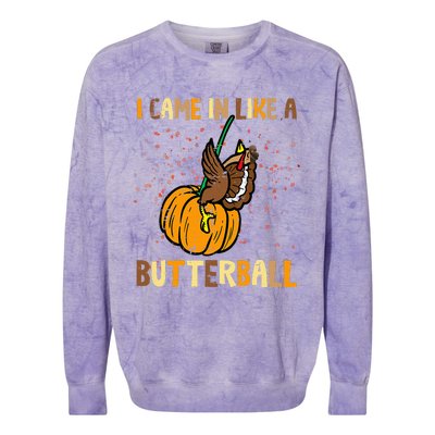 I Came In Like A Butterball Thanksgiving Turkey Colorblast Crewneck Sweatshirt