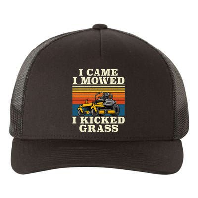 I Came I Mowed I Kicked Grass Lawn Mower Landscaping Yupoong Adult 5-Panel Trucker Hat