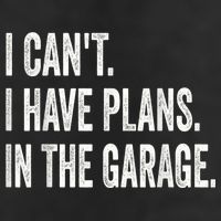 I Cant I Have Plans In The Garage Car Mechanic Design Print Crop Fleece Hoodie