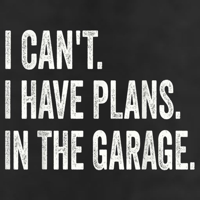 I Cant I Have Plans In The Garage Car Mechanic Design Print Crop Fleece Hoodie