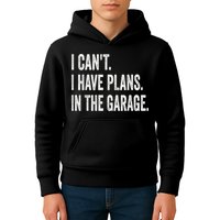 I Cant I Have Plans In The Garage Car Mechanic Design Print Kids Hoodie
