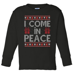 I Come In Peace IM Peace Matching Ugly Christmas Sweater Swea Toddler Long Sleeve Shirt