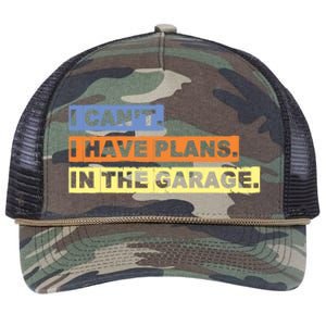 I Cant I Have Plans In The Garage Car Mechanic Gift Retro Rope Trucker Hat Cap