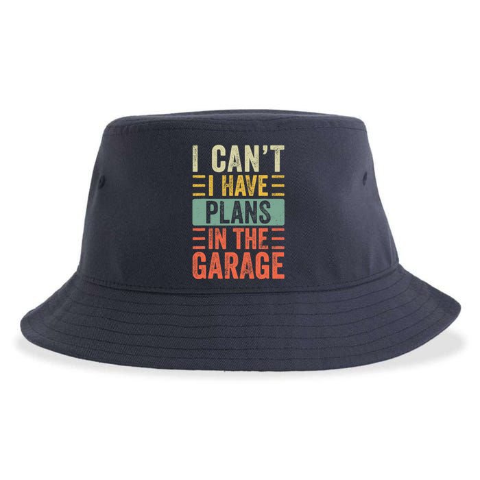 I Can't I Have Plans In The Garage, Funny Car Mechanic Retro Sustainable Bucket Hat