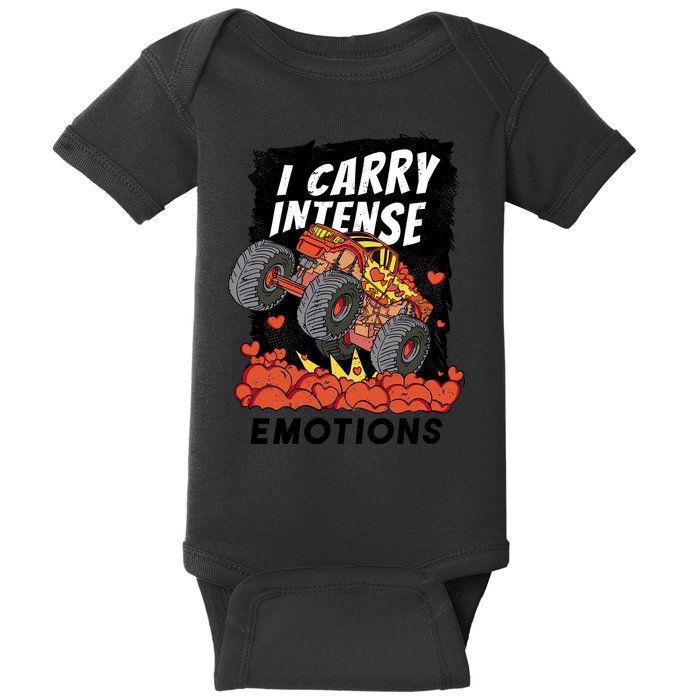 I Carry Intense Emotions Trucker Baby Bodysuit