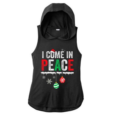 I Come In Peace IM Peace Funny Matching Couple Christmas Gift Ladies PosiCharge Tri-Blend Wicking Draft Hoodie Tank