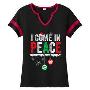 I Come In Peace IM Peace Funny Matching Couple Christmas Gift Ladies Halftime Notch Neck Tee