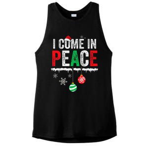 I Come In Peace IM Peace Funny Matching Couple Christmas Gift Ladies PosiCharge Tri-Blend Wicking Tank