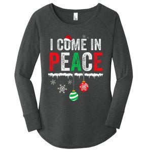 I Come In Peace IM Peace Funny Matching Couple Christmas Gift Women's Perfect Tri Tunic Long Sleeve Shirt