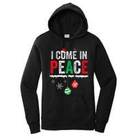 I Come In Peace IM Peace Funny Matching Couple Christmas Gift Women's Pullover Hoodie