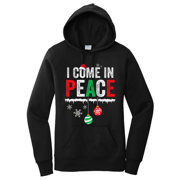 I Come In Peace IM Peace Funny Matching Couple Christmas Gift Women's Pullover Hoodie