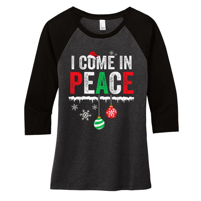 I Come In Peace IM Peace Funny Matching Couple Christmas Gift Women's Tri-Blend 3/4-Sleeve Raglan Shirt