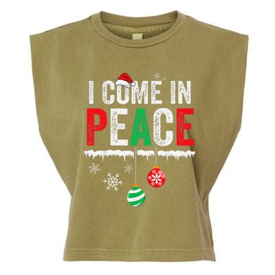 I Come In Peace IM Peace Funny Matching Couple Christmas Gift Garment-Dyed Women's Muscle Tee