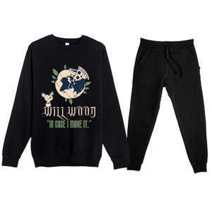 In Case I Make It Classic Will Basic Wood Premium Crewneck Sweatsuit Set