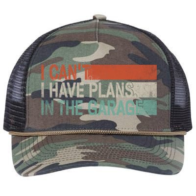 I Cant I Have Plans In The Garage Mechanic Car Enthusiast Gift Retro Rope Trucker Hat Cap