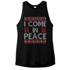 I Come In Peace IM Peace Matching Ugly Christmas Gift Ladies PosiCharge Tri-Blend Wicking Tank