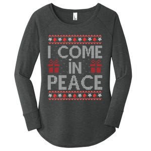 I Come In Peace IM Peace Matching Ugly Christmas Gift Women's Perfect Tri Tunic Long Sleeve Shirt