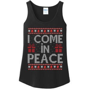 I Come In Peace IM Peace Matching Ugly Christmas Gift Ladies Essential Tank