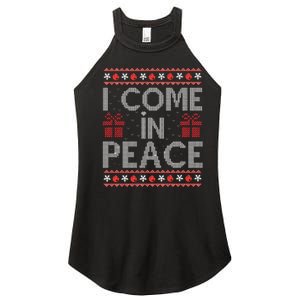 I Come In Peace IM Peace Matching Ugly Christmas Gift Women's Perfect Tri Rocker Tank