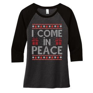 I Come In Peace IM Peace Matching Ugly Christmas Gift Women's Tri-Blend 3/4-Sleeve Raglan Shirt