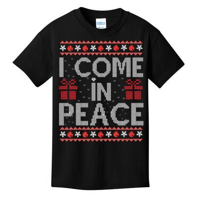 I Come In Peace IM Peace Matching Ugly Christmas Gift Kids T-Shirt