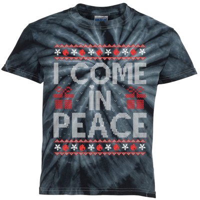 I Come In Peace IM Peace Matching Ugly Christmas Gift Kids Tie-Dye T-Shirt