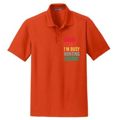 I CanT IM Busy Hunting Lizards Funny Gecko Lizard Hunter Dry Zone Grid Polo