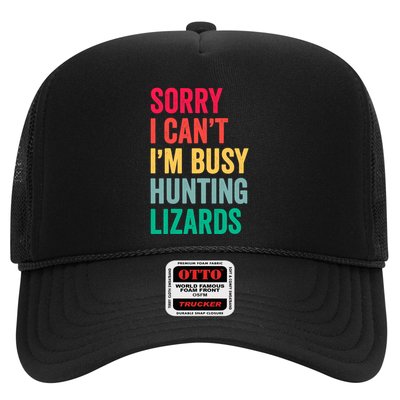 I CanT IM Busy Hunting Lizards Funny Gecko Lizard Hunter Trucker Hat