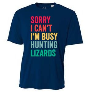 I CanT IM Busy Hunting Lizards Funny Gecko Lizard Hunter Cooling Performance Crew T-Shirt