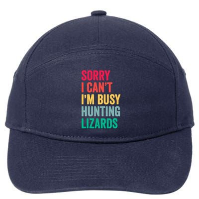 I CanT IM Busy Hunting Lizards Funny Gecko Lizard Hunter 7-Panel Snapback Hat