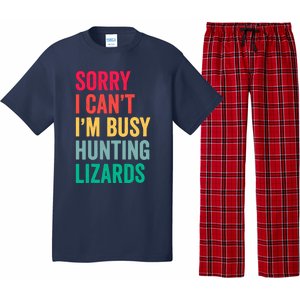 I CanT IM Busy Hunting Lizards Funny Gecko Lizard Hunter Pajama Set