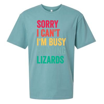 I CanT IM Busy Hunting Lizards Funny Gecko Lizard Hunter Sueded Cloud Jersey T-Shirt