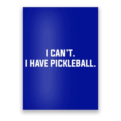 I CanT I Have Pickleball Funny Slogan Gift Poster