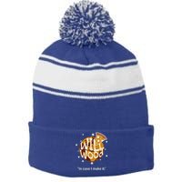 In Case I Make It Classic Will Basic Wood Stripe Pom Pom Beanie