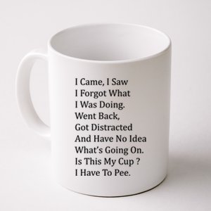 I Came I Saw I Forgot What I Was Doing I Have To Pee Funny Coffee Mug