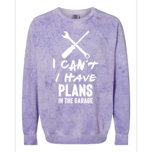 I Can’t I Have Plans In The Garage Cute Gift Colorblast Crewneck Sweatshirt