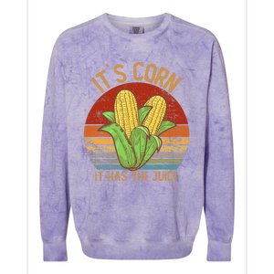 It`S Corn It Has The Juice S Crop Top Corn Lovers Colorblast Crewneck Sweatshirt