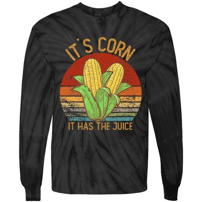 It`S Corn It Has The Juice S Crop Top Corn Lovers Tie-Dye Long Sleeve Shirt