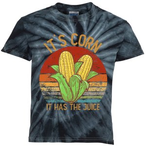 It`S Corn It Has The Juice S Crop Top Corn Lovers Kids Tie-Dye T-Shirt