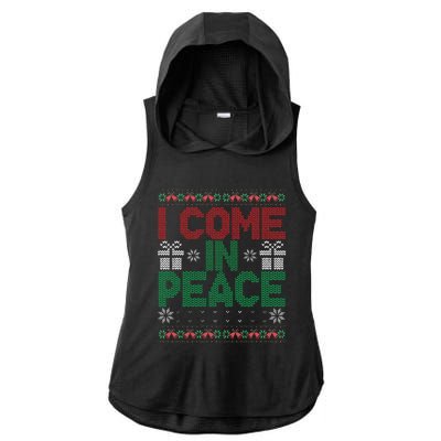 I Come In Peace IM Peace Matching Ugly Christmas Sweater Gift Ladies PosiCharge Tri-Blend Wicking Draft Hoodie Tank