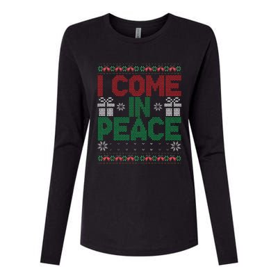 I Come In Peace IM Peace Matching Ugly Christmas Sweater Gift Womens Cotton Relaxed Long Sleeve T-Shirt